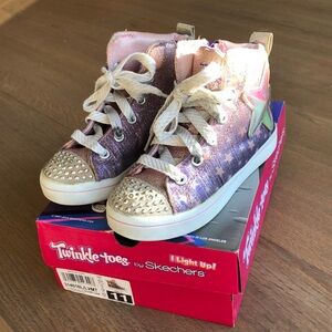 Skechers Twinkle Toes Light Up high top sneakers, size 11